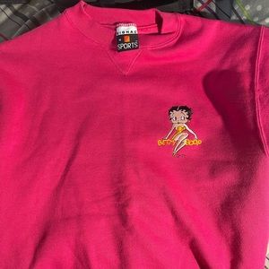 Vintage Betty Boop Sweatshirt in Hot Pink